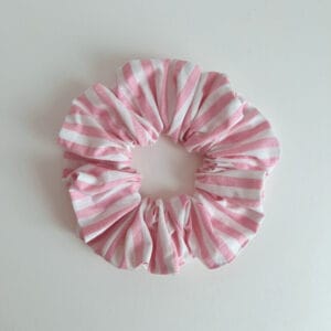Chouchou rayures rose et blanc